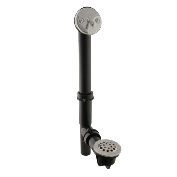 Westbrass Black 1-1/2" Tubular Trip Lever Bath Waste in Satin Nickel 592144-07 - main